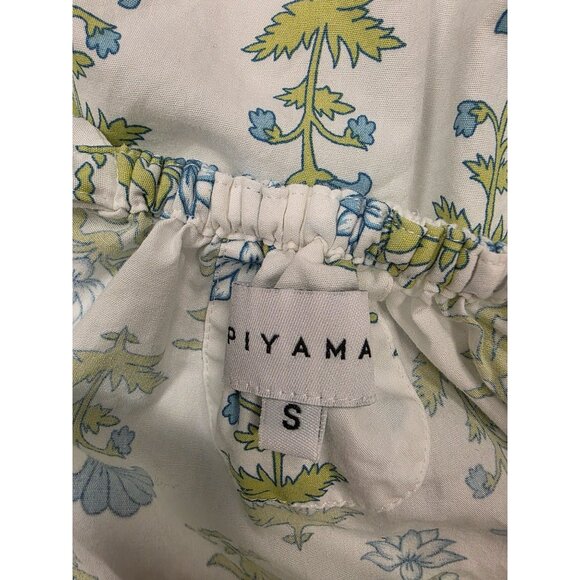 Piyama Womens Cotton Ruffle Sleeve Top Size Small Block Print Boho Cotton - Picture 5 of 5